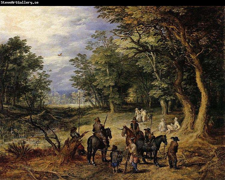 Jan Brueghel Guards in a Forest Clearing